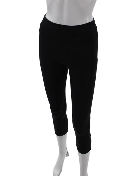 Lululemon Women Capri Cropped Leggings Black Nylon Blend Zip Size 4