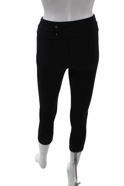 Lululemon Women Capri Cropped Leggings Black Nylon Blend Zip Size 4