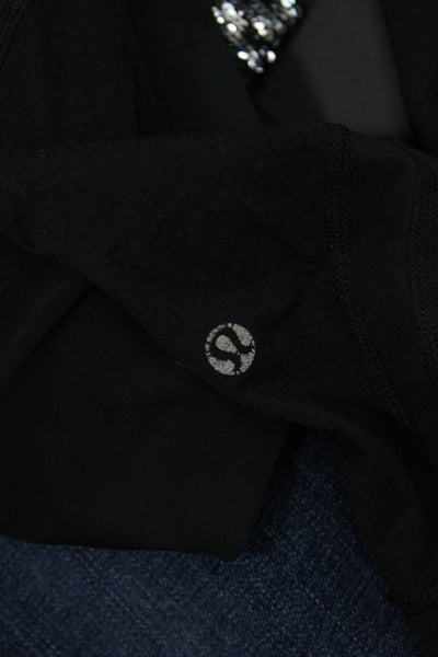 Lululemon Women Capri Cropped Leggings Black Nylon Blend Zip Size 4