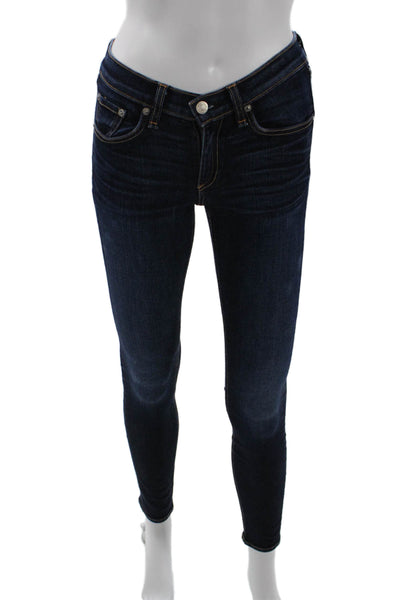 Rag & Bone Jean Womens Ankle Skinny Dark Blue Jeans Denim Size 25