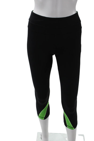 Lululemon Women Capri Leggings Black Nylon Blend Zip Sports Size 4