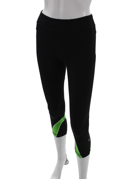 Lululemon Women Capri Leggings Black Nylon Blend Zip Sports Size 4