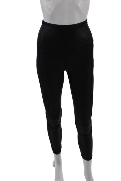 Nylora Womens Stretch Solid Activewear Leggings Black Size XS