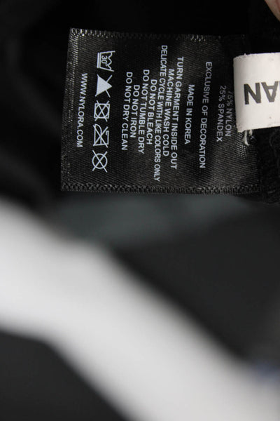 Nylora Womens Stretch Solid Activewear Leggings Black Size XS