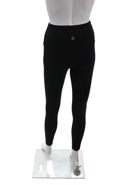 Strut This Womens Star Print Activewear Leggings Black Size OS