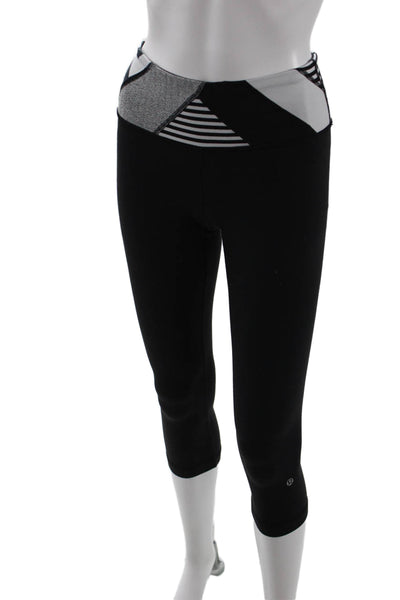 Lululemon Womens Geometric Cropped Leggings Black Size 4