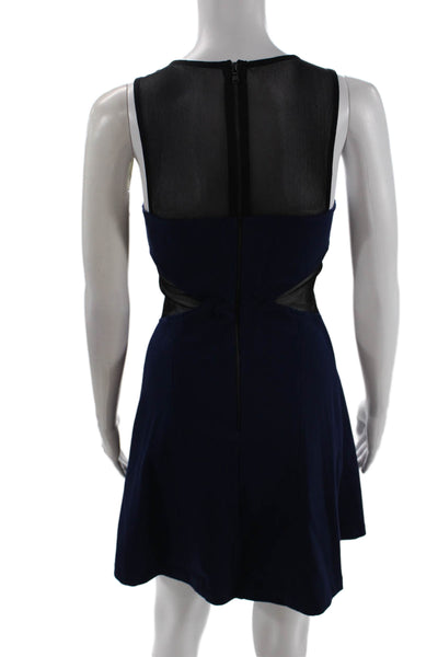 Intermix Women A-Line Mini Dress Black Round Neck Sleeveless Zip Size S