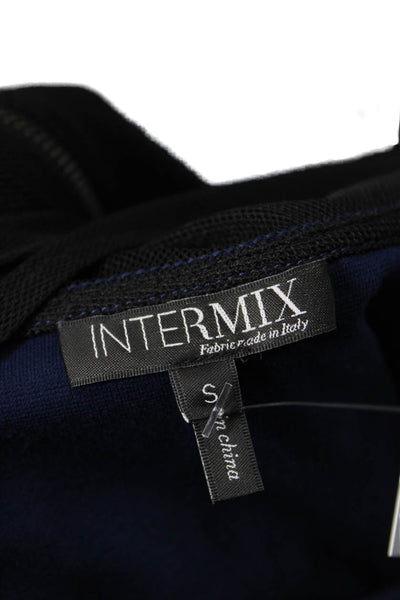 Intermix Women A-Line Mini Dress Black Round Neck Sleeveless Zip Size S