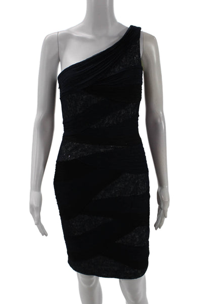 Tadashi Shoji Womens Black Silk Bodycon Sheath Dress Knee-Length Zip Size 2