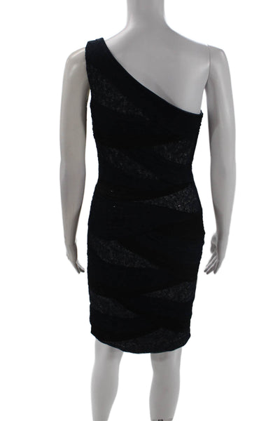 Tadashi Shoji Womens Black Silk Bodycon Sheath Dress Knee-Length Zip Size 2