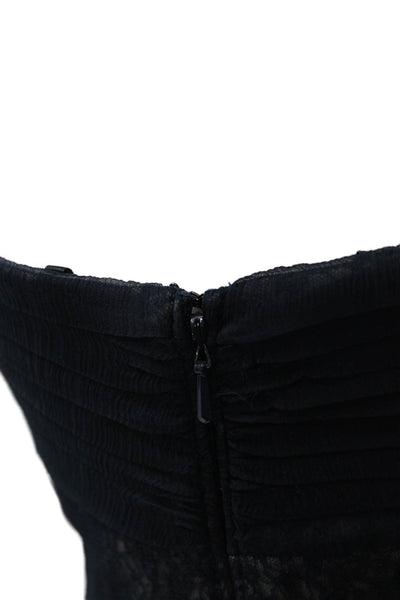 Tadashi Shoji Womens Black Silk Bodycon Sheath Dress Knee-Length Zip Size 2