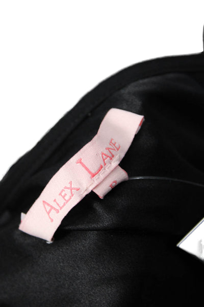 Alex Lane Women Sheath Dress Black 100% Silk Knee Length Zip Size PP