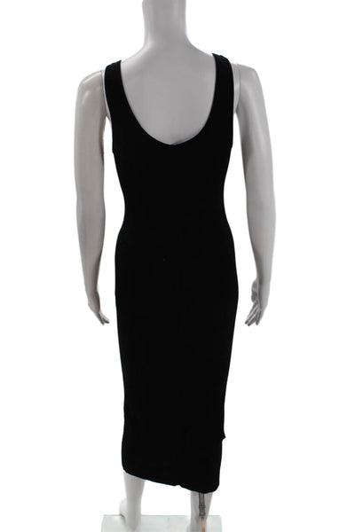 Enza Costa Women Bodycon Tank Dress Black Viscose Full-Length Size M