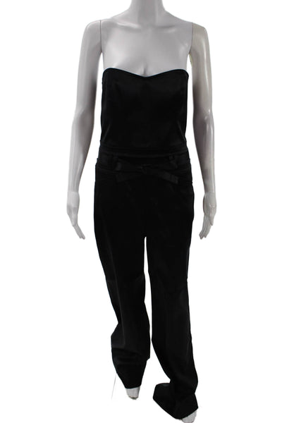 J Brand Women Jumpsuit Sleeveless Sweetheart Neck Black Size L