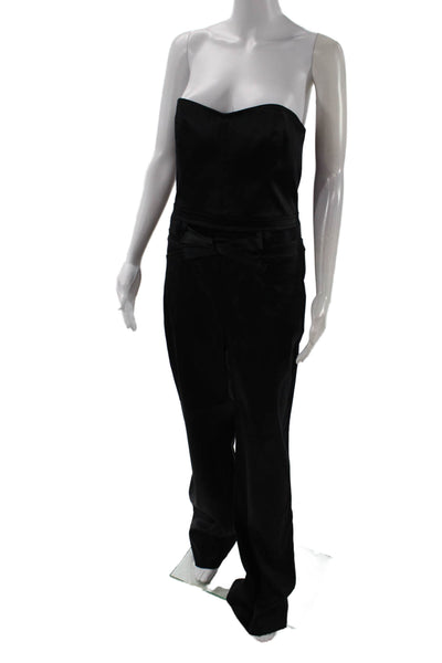 J Brand Women Jumpsuit Sleeveless Sweetheart Neck Black Size L