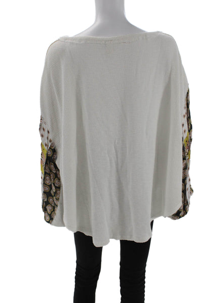 We The Free Womens Bohemian Floral Paisley Tunic White Long Sleeve Size L