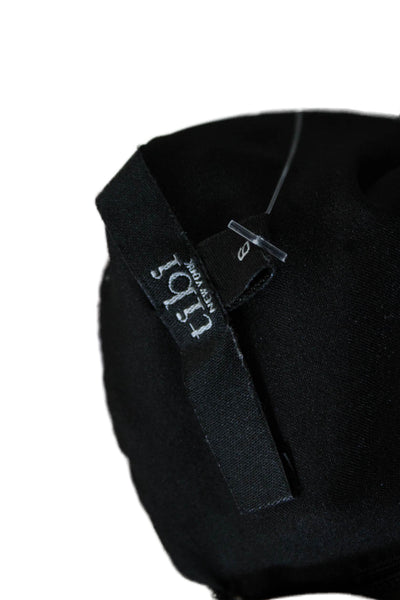 Tibi, Womens Shift Dress Black Silk Sleeveless Zip Above Knee Size 6