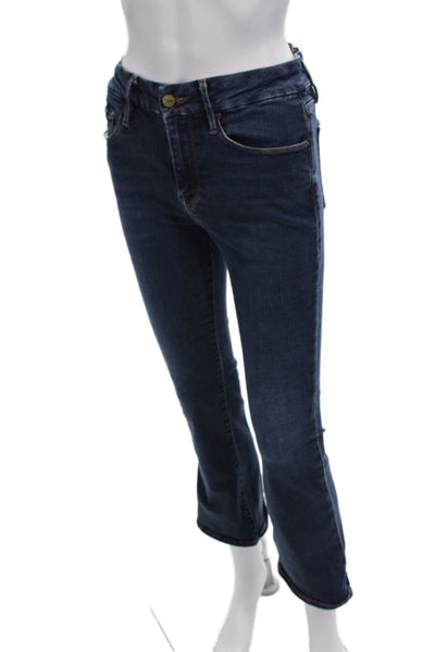 Frame Denim, Womens Cropped Straight Dark Blue Jeans Size 28