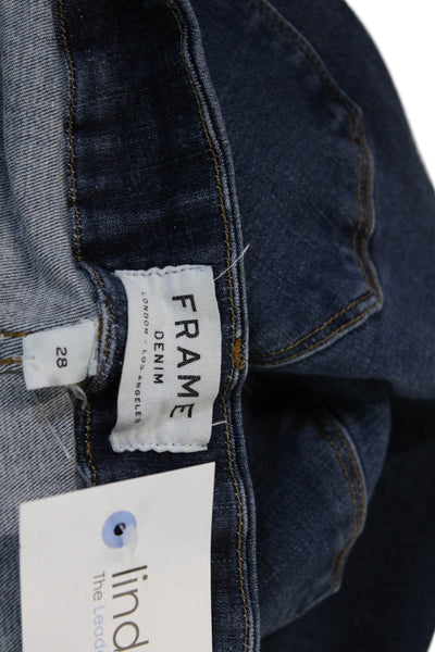 Frame Denim, Womens Cropped Straight Dark Blue Jeans Size 28