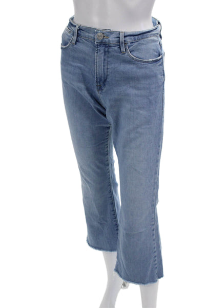 Frame Womens 90s Cropped Mid Rise Jeans Light Blue 24in Inseam Size 28