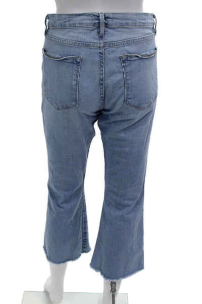Frame Womens 90s Cropped Mid Rise Jeans Light Blue 24in Inseam Size 28