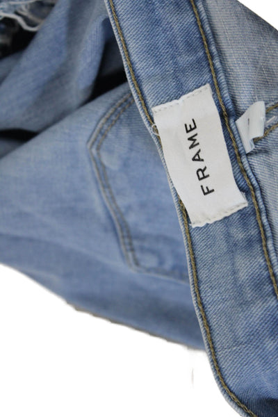 Frame Womens 90s Cropped Mid Rise Jeans Light Blue 24in Inseam Size 28