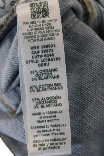 Frame Womens 90s Cropped Mid Rise Jeans Light Blue 24in Inseam Size 28