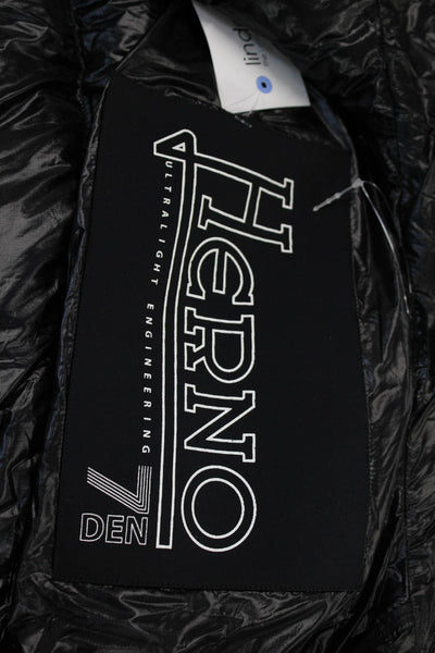 Herno Unisex Puffer Quilted Jacket Black Zip High Neck Size M