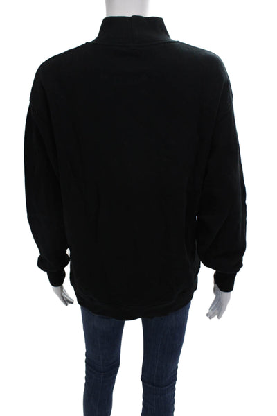 WSLY Women Pullover Sweatshirt Black Mock Neck Long Sleeve Size XS