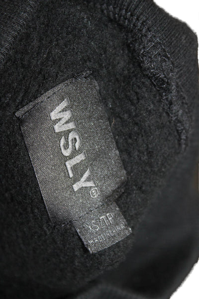 WSLY Women Pullover Sweatshirt Black Mock Neck Long Sleeve Size XS