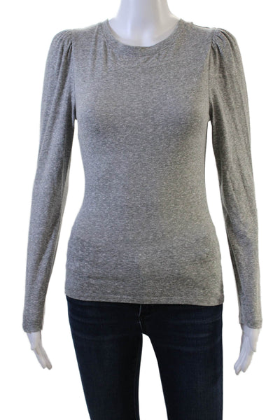 Z Supply Womens Gray Long Sleeve Crew Neck Jersey T-Shirt Size S