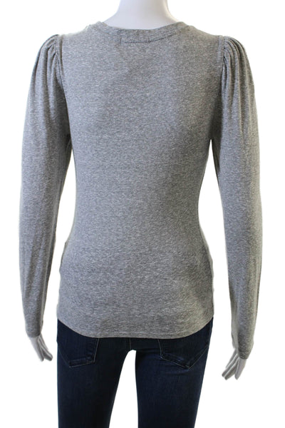 Z Supply Womens Gray Long Sleeve Crew Neck Jersey T-Shirt Size S