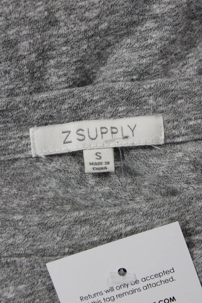 Z Supply Womens Gray Long Sleeve Crew Neck Jersey T-Shirt Size S