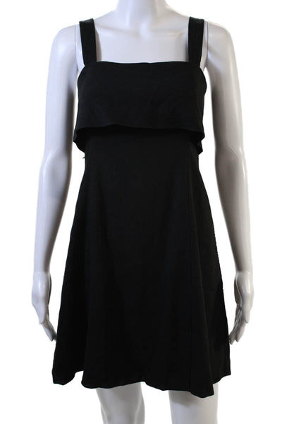 Theory Women Black A-Line Sundress Sleeveless Square Neck Size 0