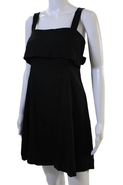 Theory Women Black A-Line Sundress Sleeveless Square Neck Size 0