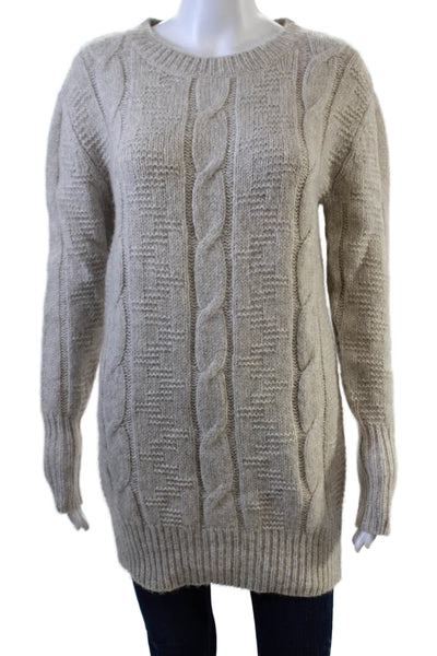 Nili Lotan Unisex Beige Pullover Crew Neck Long Sleeve Sweater Size XS