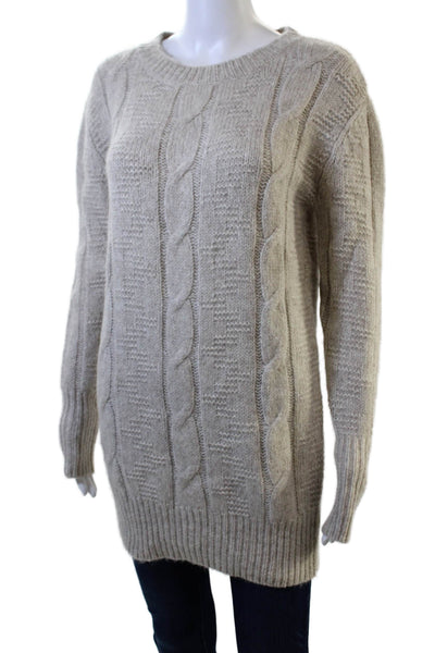 Nili Lotan Unisex Beige Pullover Crew Neck Long Sleeve Sweater Size XS
