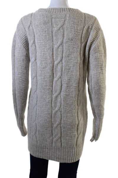 Nili Lotan Unisex Beige Pullover Crew Neck Long Sleeve Sweater Size XS