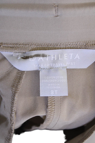 Athleta Women Cargo Jogger Pants Beige Drawstring Size 8 Tall