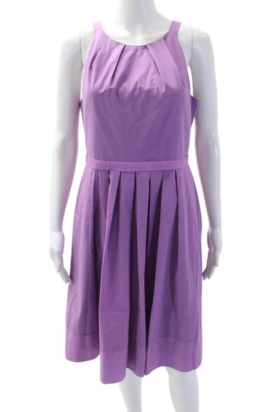 T Tahari, Womens Fit & Flare Sundress Purple Sleeveless Zip Size 10