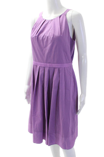 T Tahari, Womens Fit & Flare Sundress Purple Sleeveless Zip Size 10