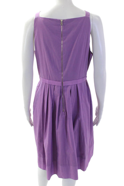 T Tahari, Womens Fit & Flare Sundress Purple Sleeveless Zip Size 10