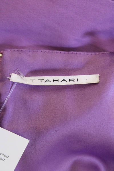T Tahari, Womens Fit & Flare Sundress Purple Sleeveless Zip Size 10