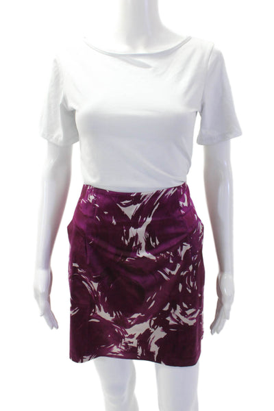Theory Women's Zip Closure Unlined Mini Multicolor Skirt Purple Size 10