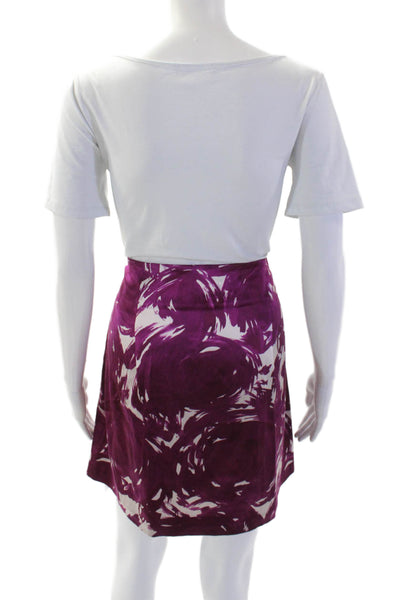 Theory Women's Zip Closure Unlined Mini Multicolor Skirt Purple Size 10