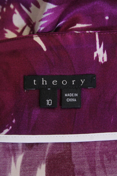 Theory Women's Zip Closure Unlined Mini Multicolor Skirt Purple Size 10