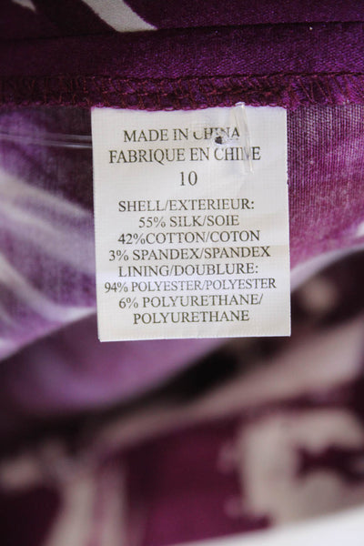Theory Women's Zip Closure Unlined Mini Multicolor Skirt Purple Size 10