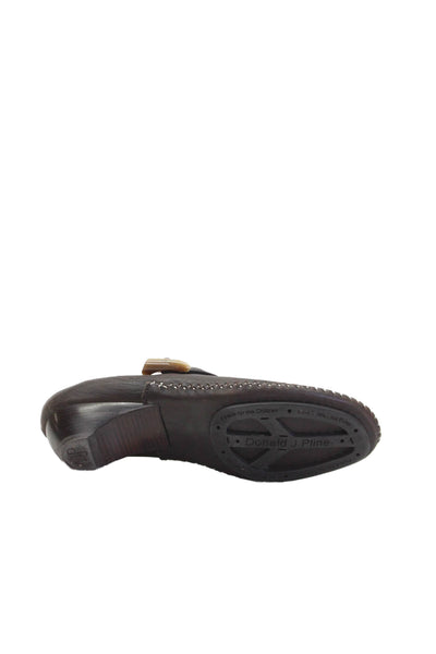 Donald J Pliner Women's Round Toe Slip-On Leather Mules Sandals Brown Size 9.5