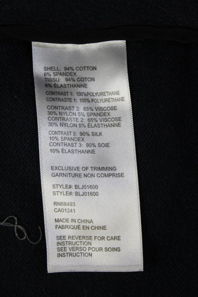 Blanc Noir Womens Army Dark Blue Zip Jacket Long Sleeve Size S