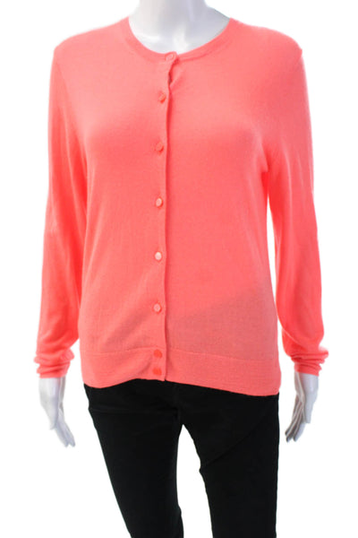 J Crew, Womens Cardigan Pink Button Crew Neck Long Sleeve Size M